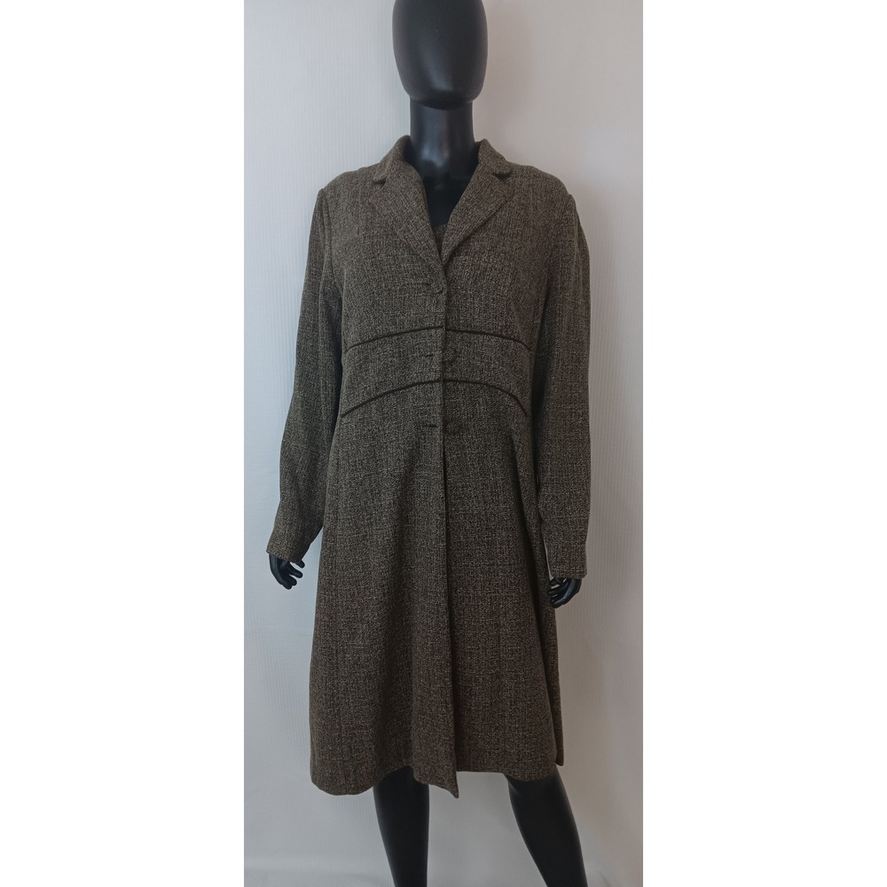 Danny & Nicole Brown Textured Jacket Dress Set Womens 14 Two Piece Professional